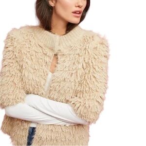 KNITTED & KNOTTED x ANTHROPOLOGIE Talah Shag Cardigan size small